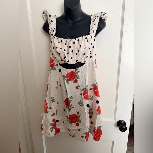 Free People White Floral Mini Dress - Picture 4 of 10